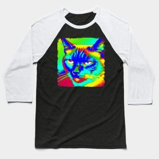 Snowshoe Pop Art - Cat Lover Gift Baseball T-Shirt